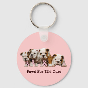 Bulldog Breast Cancer Sleutelhanger
