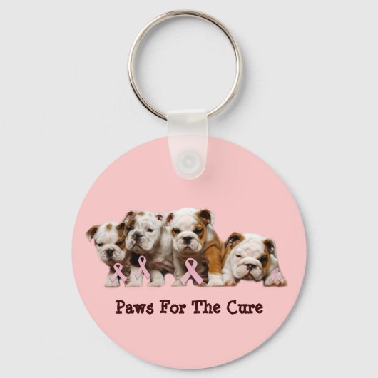 Bulldog Breast Cancer Sleutelhanger (Voorkant)