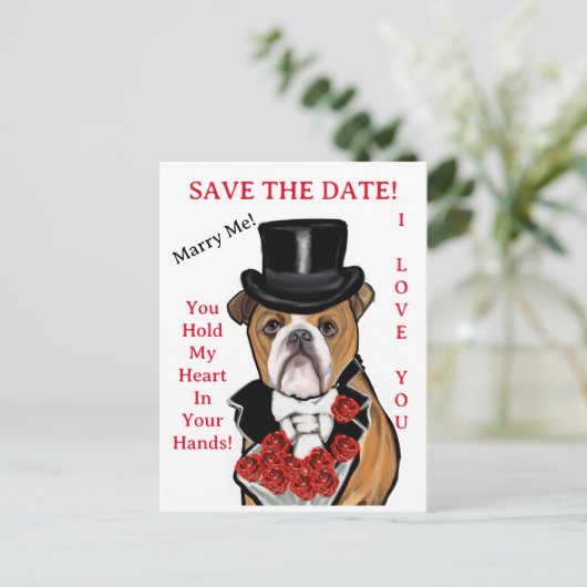 Bulldog Briefkaart (Staand voorkant)