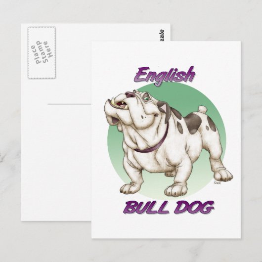 bulldog briefkaart (Voorkant / Achterkant)