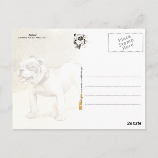 Bulldog Briefkaart (Achterkant)