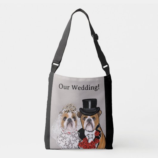 Bulldog Bruiloft Crossbody Tas (Voorkant)
