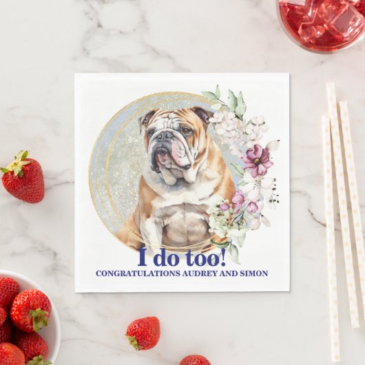 Bulldog bruiloft servetten met honden Foto (Insitu)