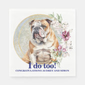 Bulldog bruiloft servetten met honden Foto (Voorkant)