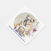 Bulldog bruiloft servetten met honden Foto (Hoek)