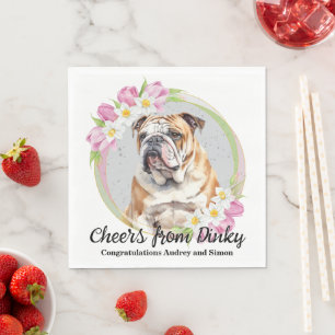 Bulldog bruiloft servetten met honden Foto