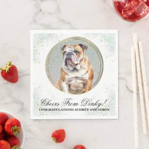 Bulldog bruiloft servetten met honden Foto