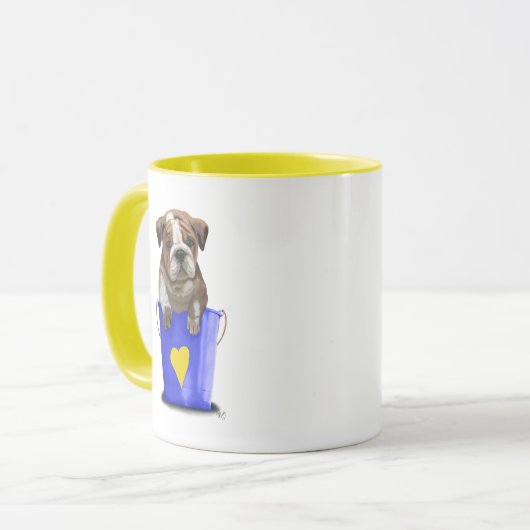 Bulldog Bucket of Love Blue Mok (Voorkant links)