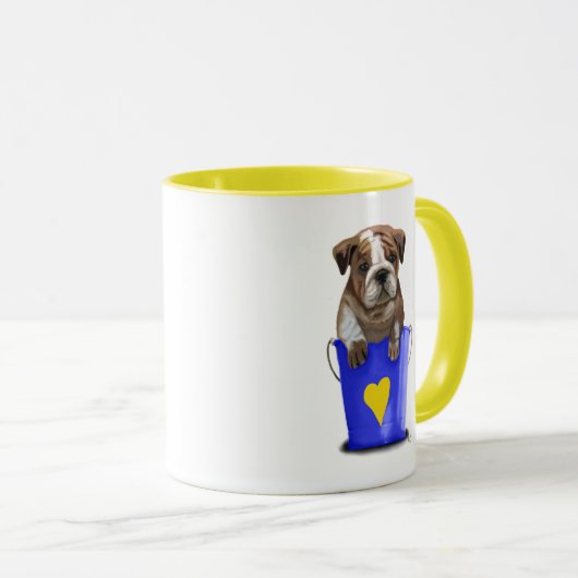 Bulldog Bucket of Love Blue Mok (Voorkant rechts)