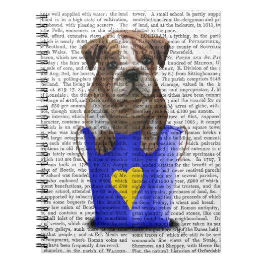 Bulldog Bucket of Love Blue Notitieboek (Voorkant)