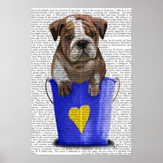 Bulldog Bucket of Love Blue Poster (Voorkant)