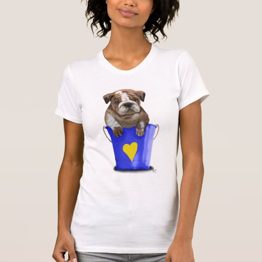 Bulldog Bucket of Love Blue T-shirt (Voorkant)