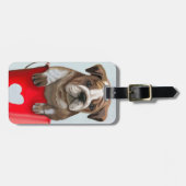 Bulldog Bucket of Love Red 2 Bagagelabel (Voorkant horizontaal)