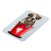 Bulldog Bucket of Love Red 2 Magneet (Linkerzijde)