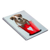 Bulldog Bucket of Love Red 2 Notitieboek (Rechterzijde)
