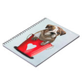 Bulldog Bucket of Love Red 2 Notitieboek (Linkerzijde)