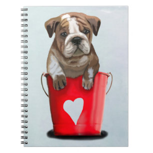 Bulldog Bucket of Love Red 2 Notitieboek