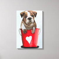 Bulldog Bucket of Love Red