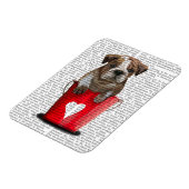 Bulldog Bucket of Love Red Magneet (Linkerzijde)