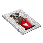 Bulldog Bucket of Love Red Notitieboek (Rechterzijde)