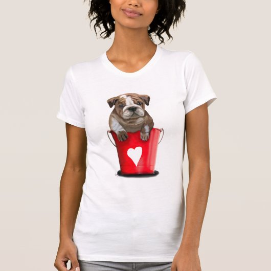 Bulldog Bucket of Love Red T-shirt (Voorkant)