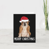 Bulldog Bully Vrolijk Engels Bulldog Kerstmis 1 Kaart (Voorkant)