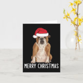 Bulldog Bully Vrolijk Engels Bulldog Kerstmis 1 Kaart (Gele Bloem)
