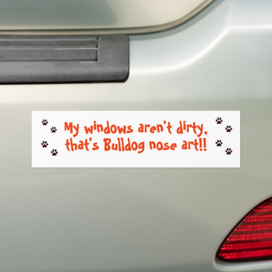 Bulldog Bumpersticker (Op auto)