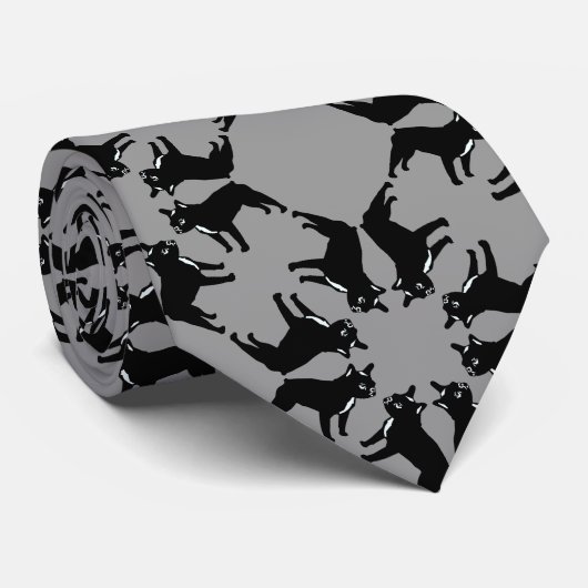 Bulldog bw stropdas (Opgerold)