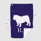 Bulldog Cadeau Ideeën Blauwe Marine Custom Golf Golfhanddoek (Insitu)