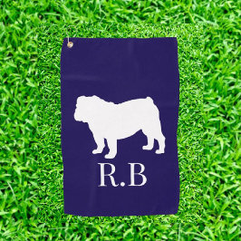Bulldog Cadeau Ideeën Blauwe Marine Custom Golf Golfhanddoek