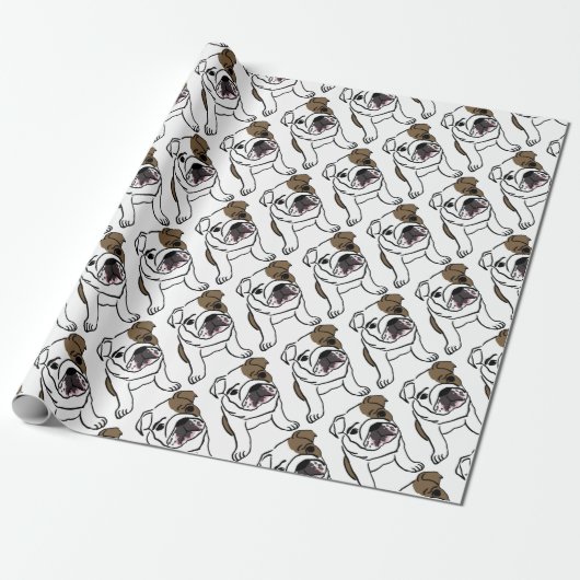 Bulldog Cadeaupapier (Uitgerold)