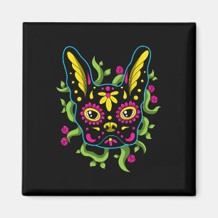 Bulldog Calavera Dia De Los Muertos honden Magneet