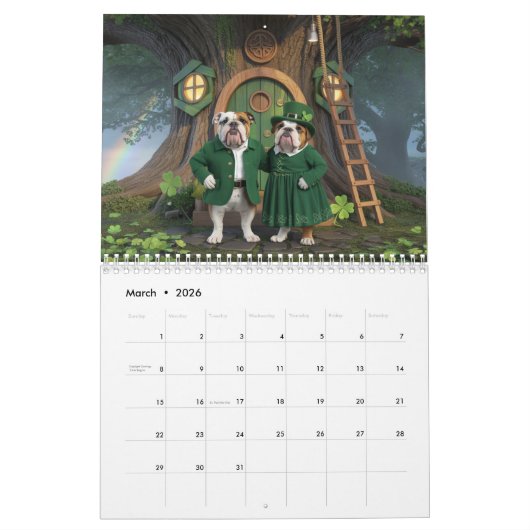 Bulldog Calendar Kalender (Mar 2026)