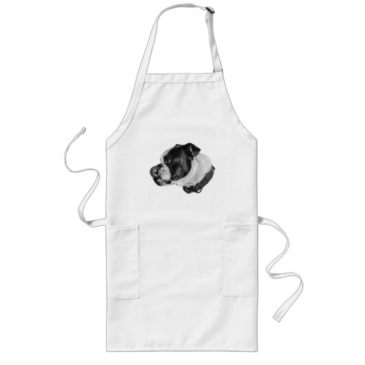 Bulldog Calm Kitchen Apron Lang Schort (Voorkant)