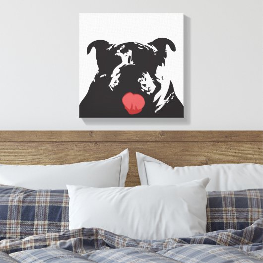 bulldog canvas afdruk (Insitu (Slaapkamer))