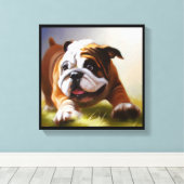 Bulldog Canvas Afdruk (Insitu (Houten vloer))