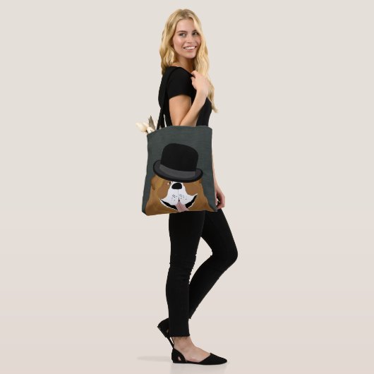 Bulldog Canvas tas (Op model)