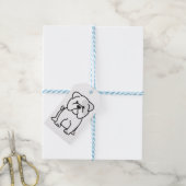 Bulldog Cartoon Cadeaulabel (Met Touw)