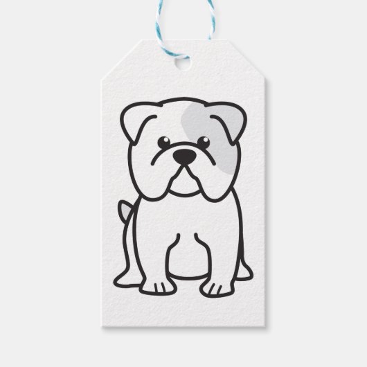 Bulldog Cartoon Cadeaulabel (Voorkant)