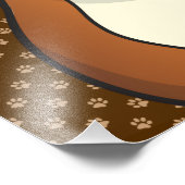 Bulldog Cartoon Paws Foto Afdruk (Hoek)