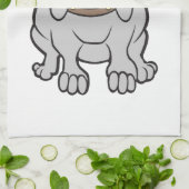 Bulldog cartoon theedoek (Gevouwen)