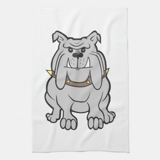 Bulldog cartoon theedoek (Verticaal)