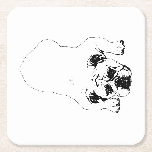 Bulldog Cheer Tafel Coaster Kartonnen Onderzetters (Voorkant)