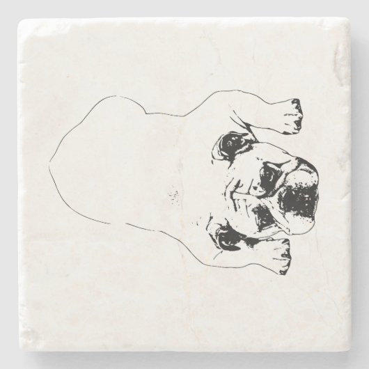Bulldog Cheer Tafel Coaster Stenen Onderzetter (Voorkant)