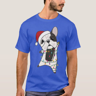 Bulldog Cheerful Kerstmis Fairy Lights Sweet Anim T-shirt
