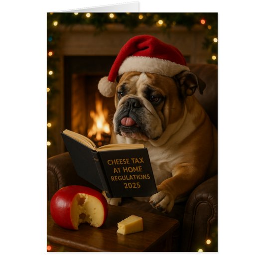 Bulldog 'Cheese Tax' Christmas card (Voorkant)