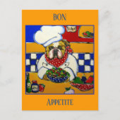 Bulldog Chef Briefkaart (Voorkant)