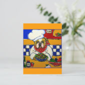 Bulldog Chef Briefkaart (Staand voorkant)