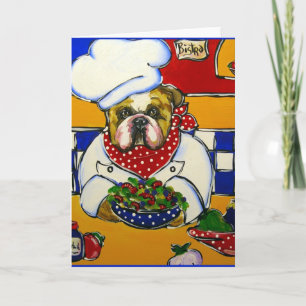 Bulldog Chef Feestdagen Kaart